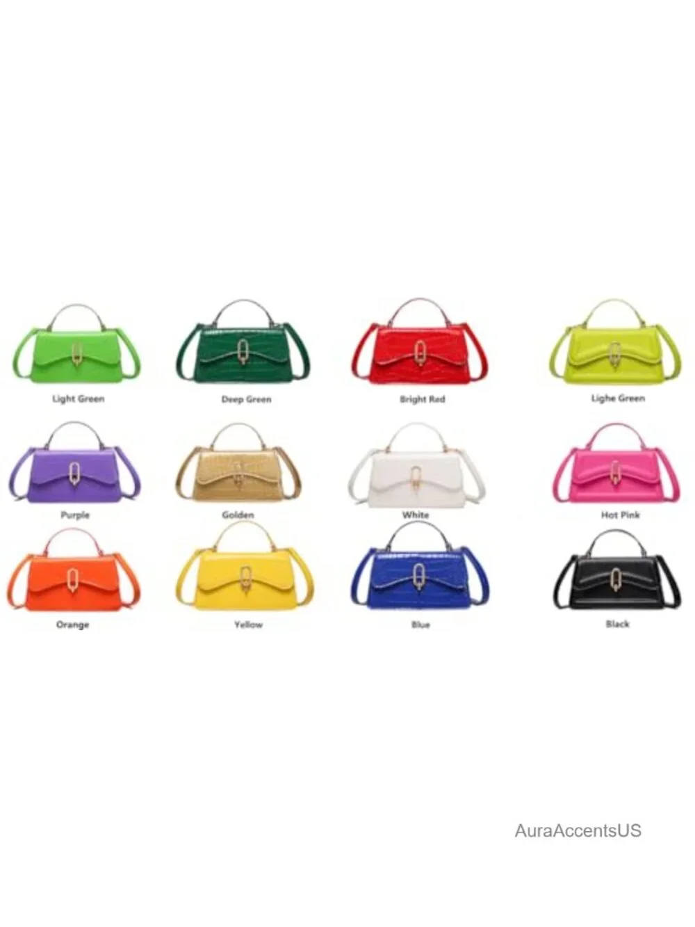 Mini PU Leather Crossbody Bag with Twist Lock, Small Satchel Purse